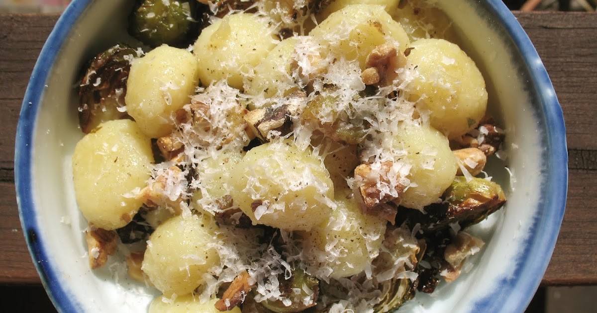 Gnocchi with Brussels Sprouts and Walnuts Recipe mostly foodstuffs