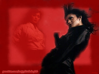 Krisdayanti black in red background