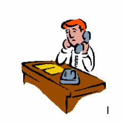clipart desk and worker