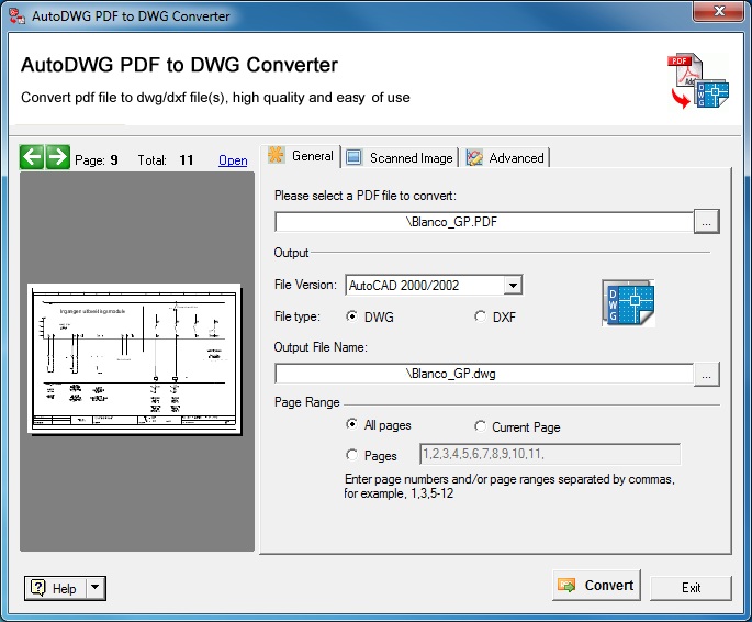 Free Autodesk DWG True Convert software.