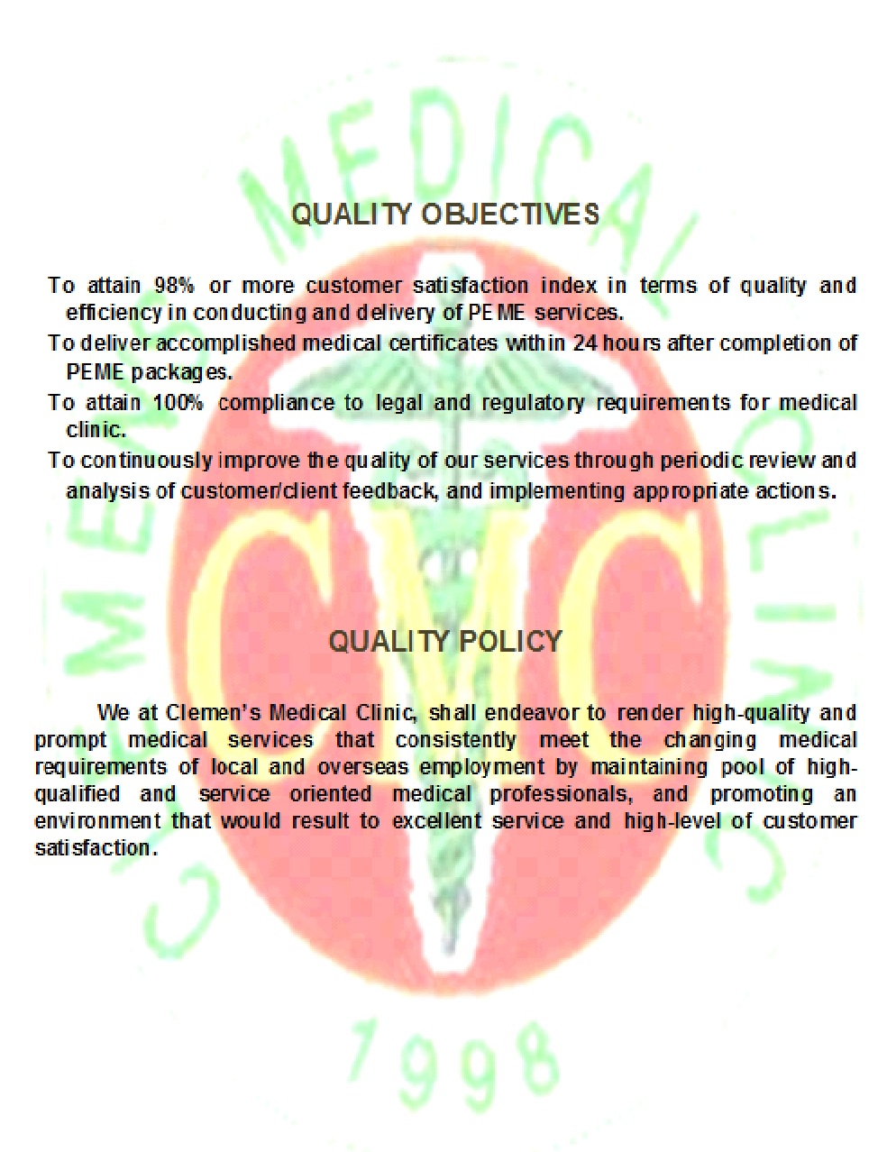 quality objectives