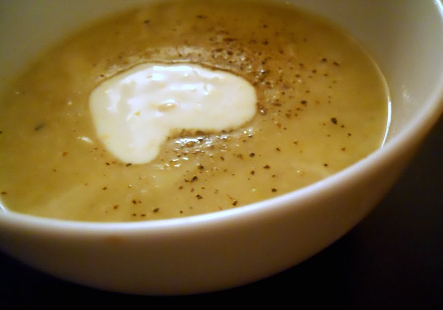 morsels & sauces Potato, Leek and Celery Root Soup with Orange Creme