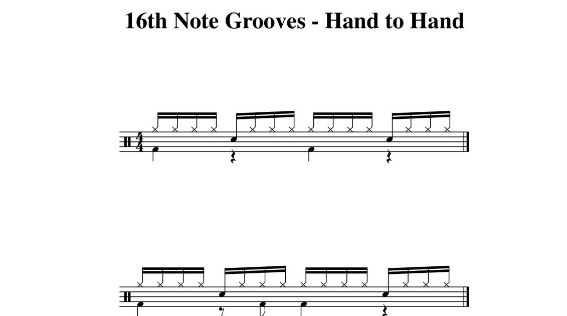 Rudimental Drums 16th Note Grooves Hand to Hand