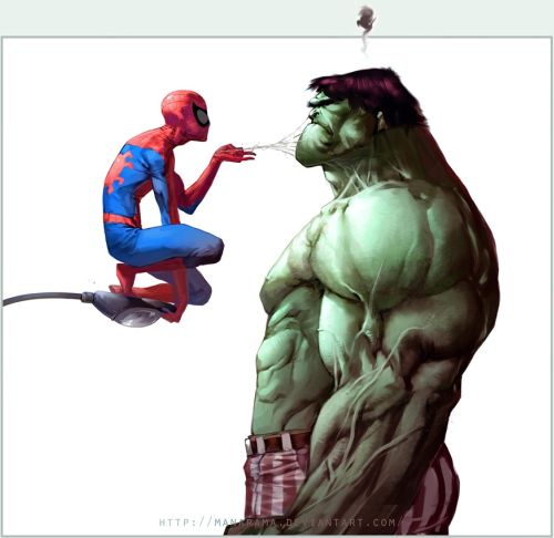 O que aconteceria se... Se o  Demolidor fosse  lider dos  Vingadores Hulk+vs+spidey