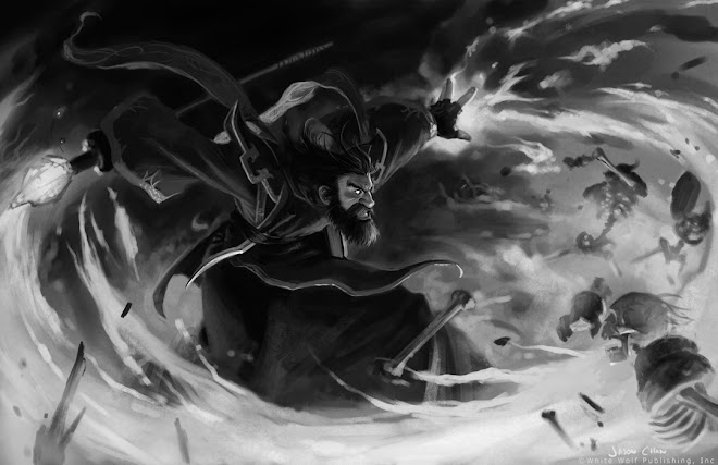 Artist's depiction of the spell: Blastwave