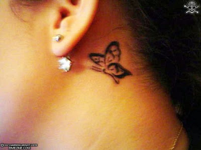 Tribal Tattoos Behind The Ear. ehind ear tattoos for girls