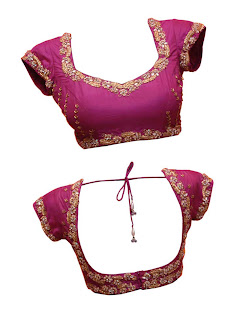 princess cut designer front and back saree blouse design