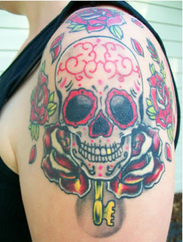 art skull tattoo arm upper