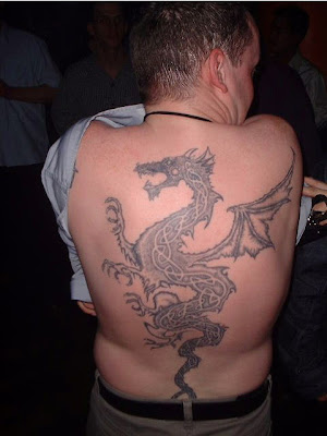 full back tattoo dragon, popular tatoo art on body