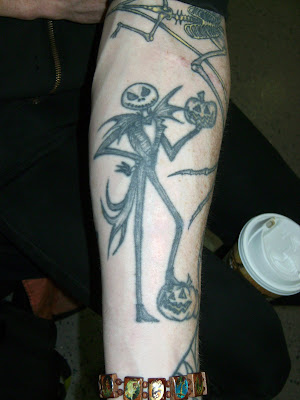  years ago on his inner left forearm Nightmare Before Christmas tattoos 