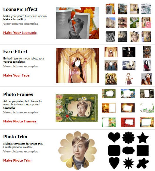 LoonaPix Make Funny Pictures and Add Photo Frames Online.