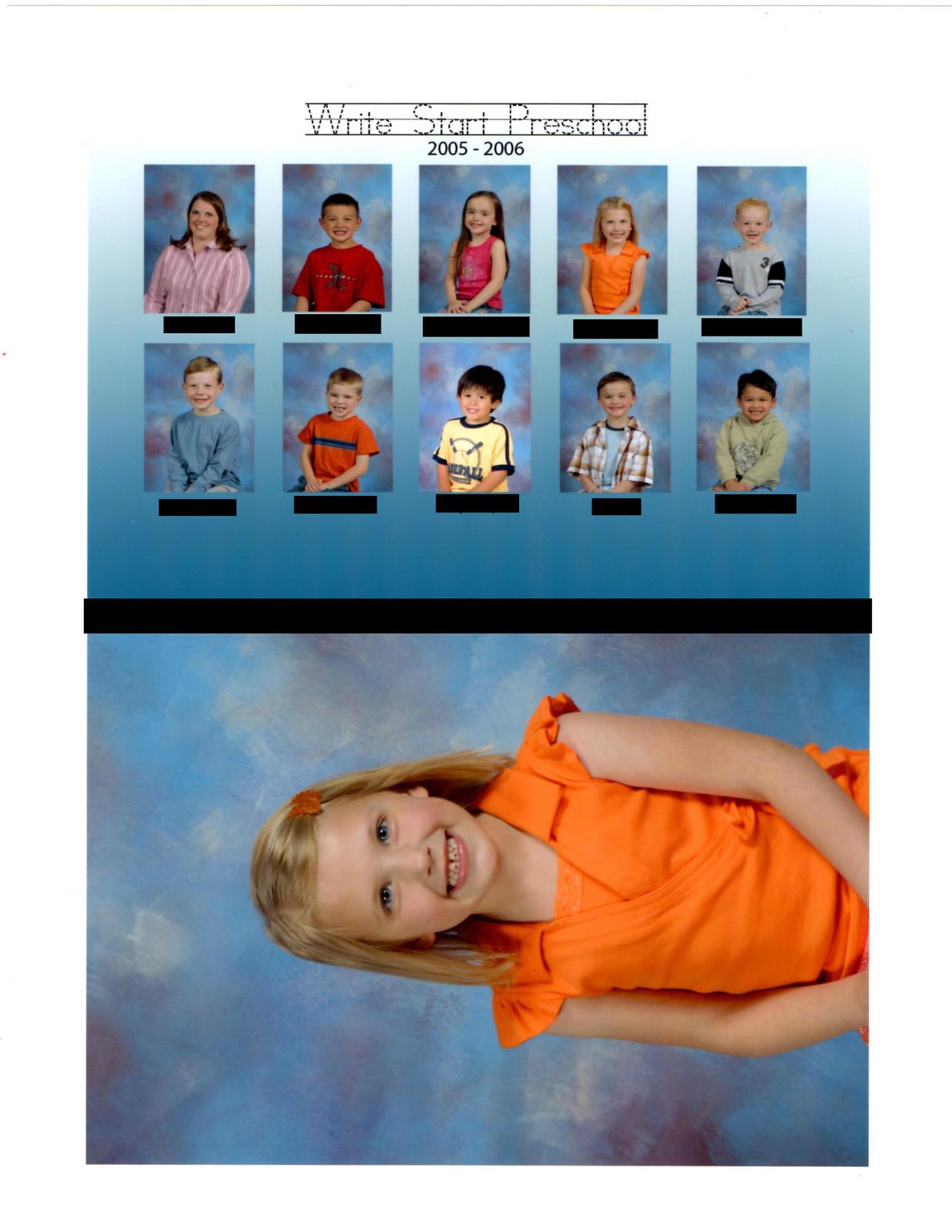 Write Start Preschool Yearbook or Group Style