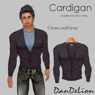 Gray Mens Cardigan