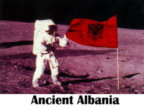 Burning Albanian Flag