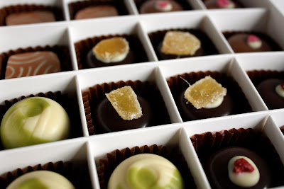 Matcha Chocolat tea chocolates close-up