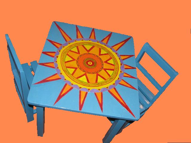 Juego de mesita con sillitas Mandala