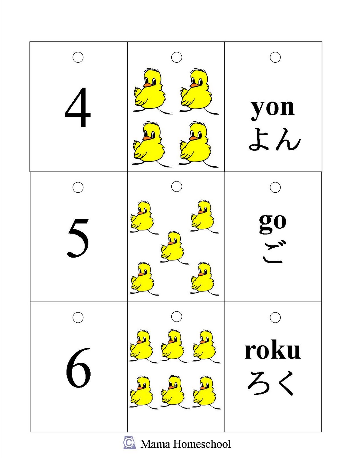 Mama Homeschool Japanese Number 110 FlipBook.