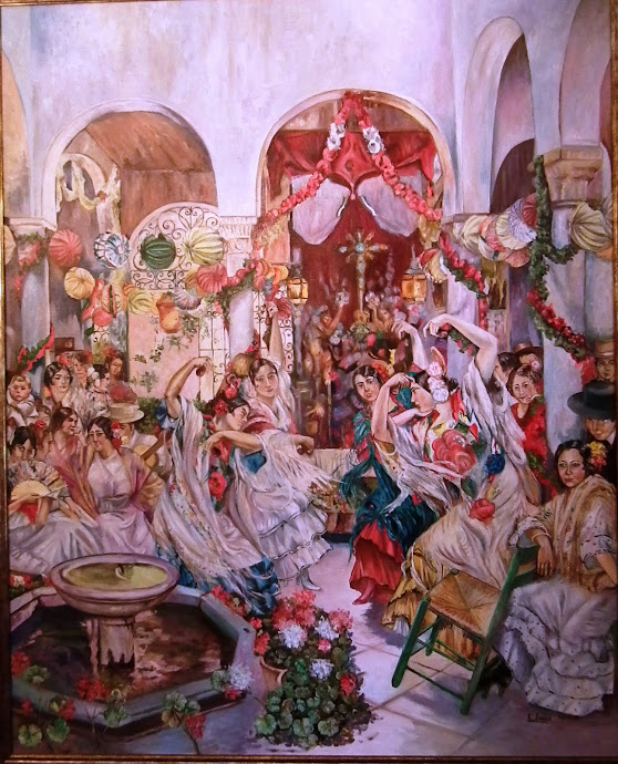 Copia del cuadro de Sorolla "La Cruz de Mayo en Sevilla" PVP. 2.000 € (Enmarcado)