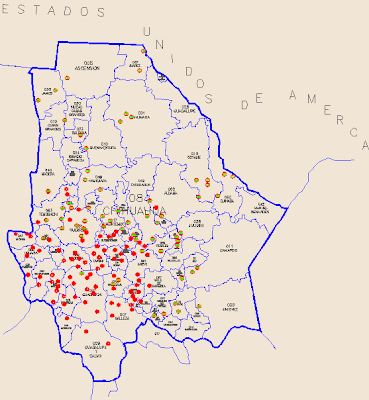 Ubicación de Misiones del Estado de Chihuahua en un mapa del INAH (Foto:
