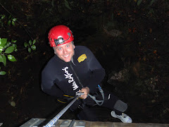 Cory Abseiling (only 35 more meters to go)