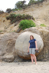 Erin and a Moeraki Boulder