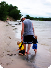 Daddy walking his babies...