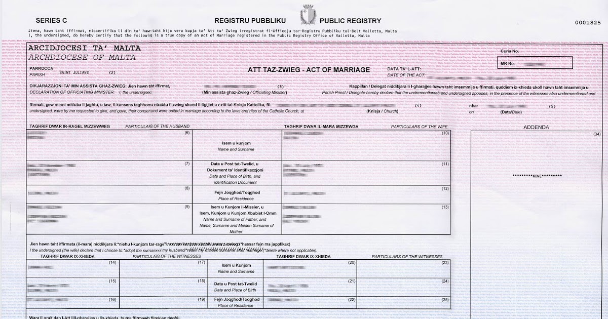 Malta Family Tree My first certificate