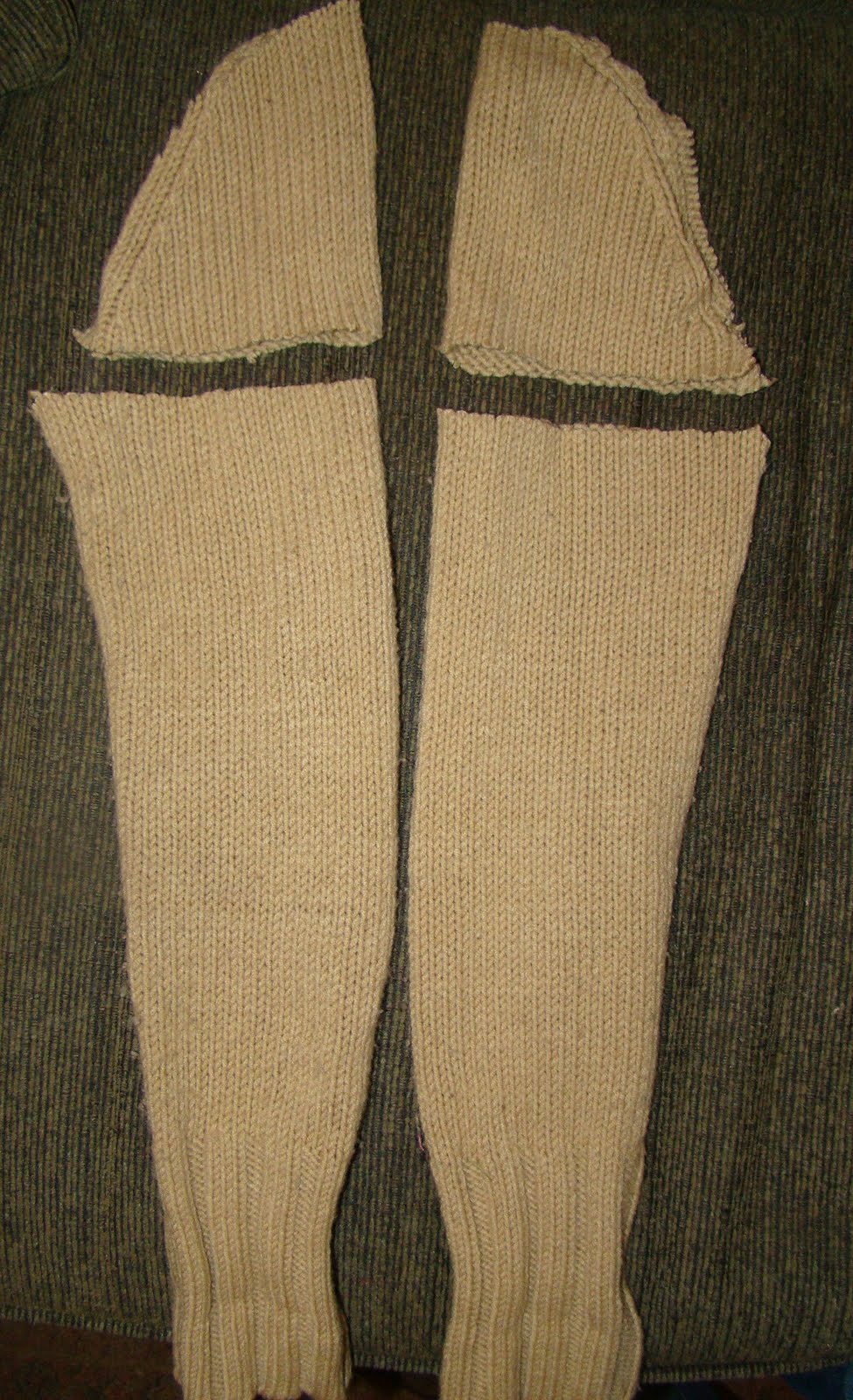 Fireflies and Jellybeans Leg Warmers from an old Sweater
