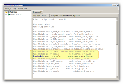 line in httpd.conf to