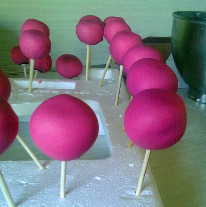 cake balls on a stick. make cake balls/cake pops.