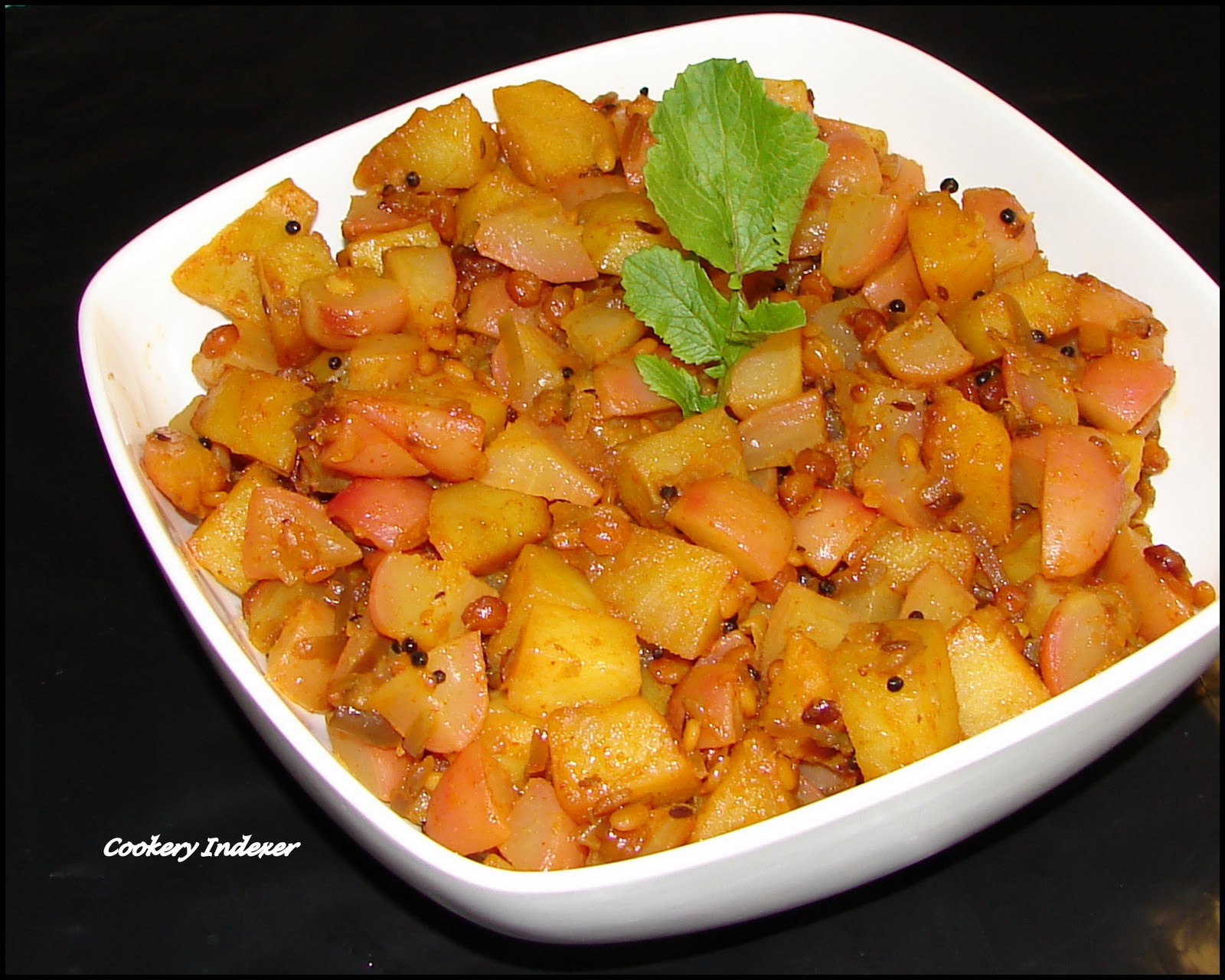 ! Regional Indian Cuisine Blogroll ! Red Radish Potato Stirfry