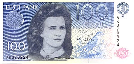 500 Pesetas 1979 (Rosalía de Castro y El Club de la Poetisas Notafilizadas) ESTONIA,+L.+Koidula+bitllet+100+EEKokokok