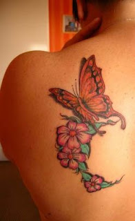 Flower And Butterfly Tattoos