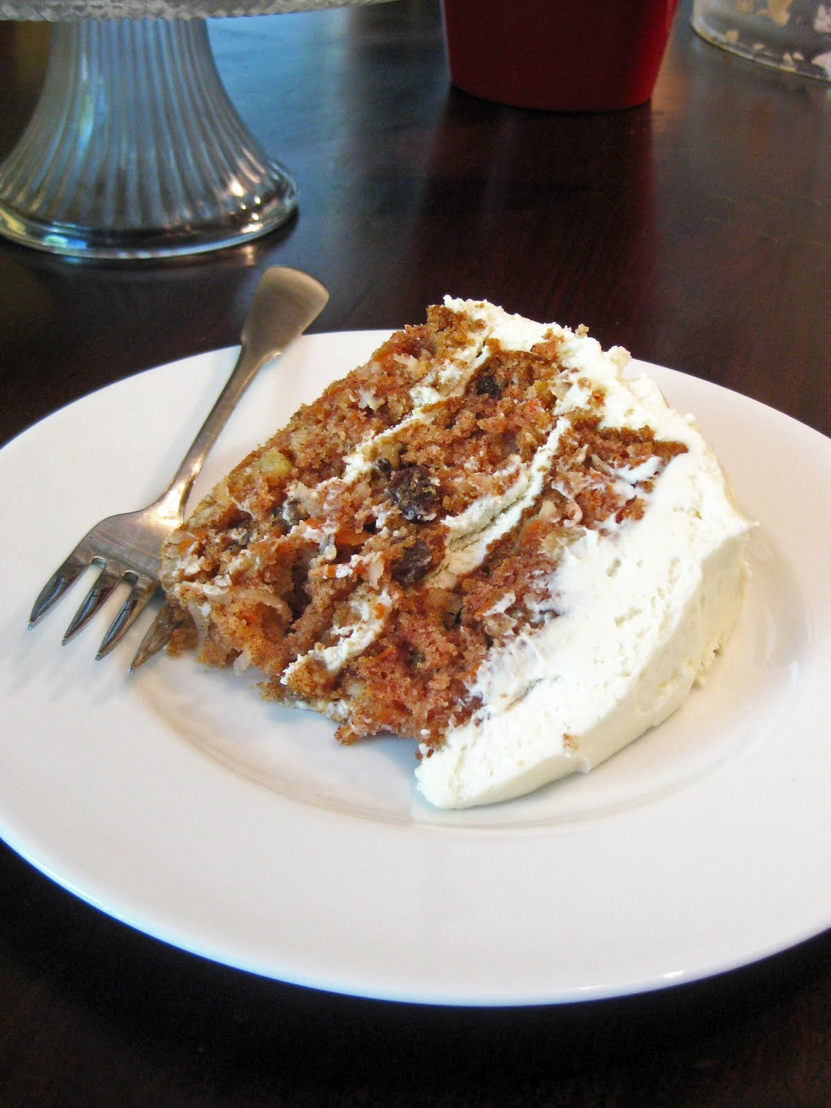 Carrot Cake with Whipped Cream Cream Cheese Frosting A Hint of Honey
