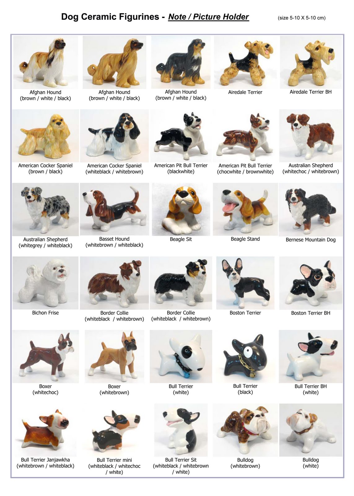 Dog Breed Chart With Names