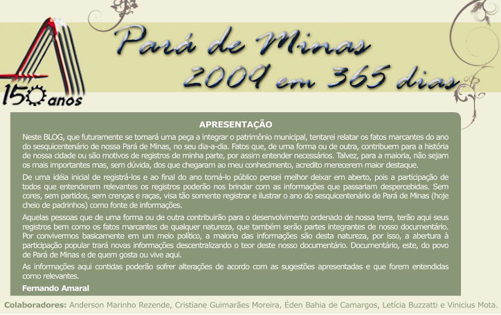 Pará de Minas: 2009 em 365 dias