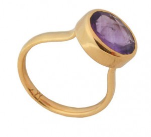 Striking colour Monica Vinader amethyst ring