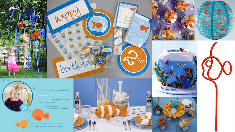 goldfish party collage