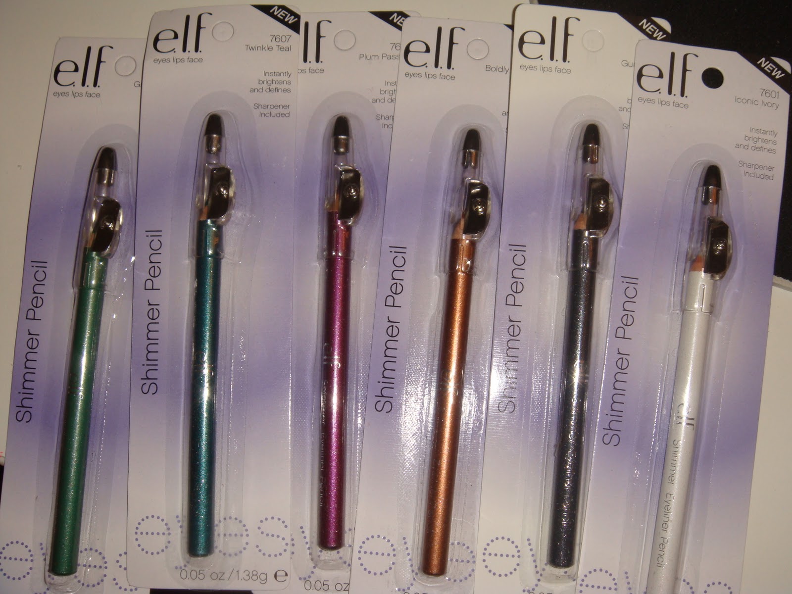 Pinkbox Makeup ELF Shimmer Eyeliner Pencil Swatches!