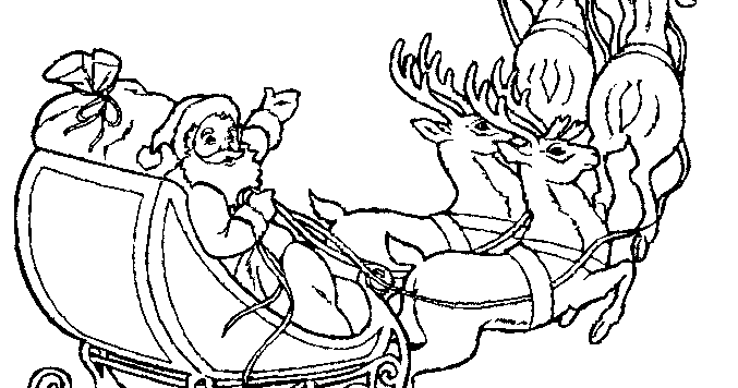 Sleigh Coloring Pages, Santa Sleigh Printables