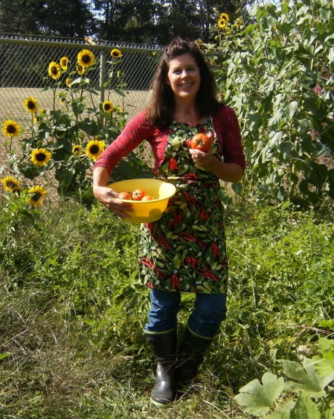 Me In My Garden Picking Tomatoes