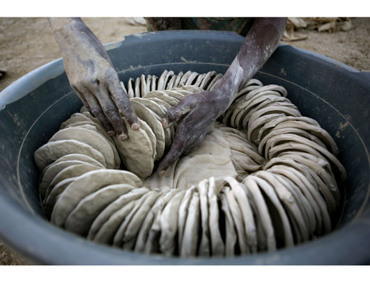 Dried Mud Patties Ready for Sale