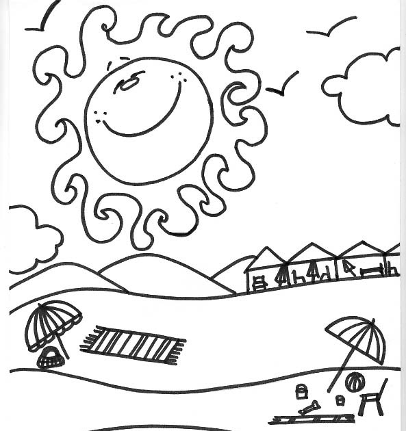 paint a drawing: Dibujo del verano para imprimir y colorear