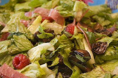 Salade de prosciutto et de champignons grills aux framboise Salade+prosciutto+framboises
