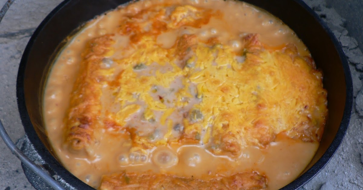 Matt and Erin's Dutch Oven Experiments Bean Burrito Casserole