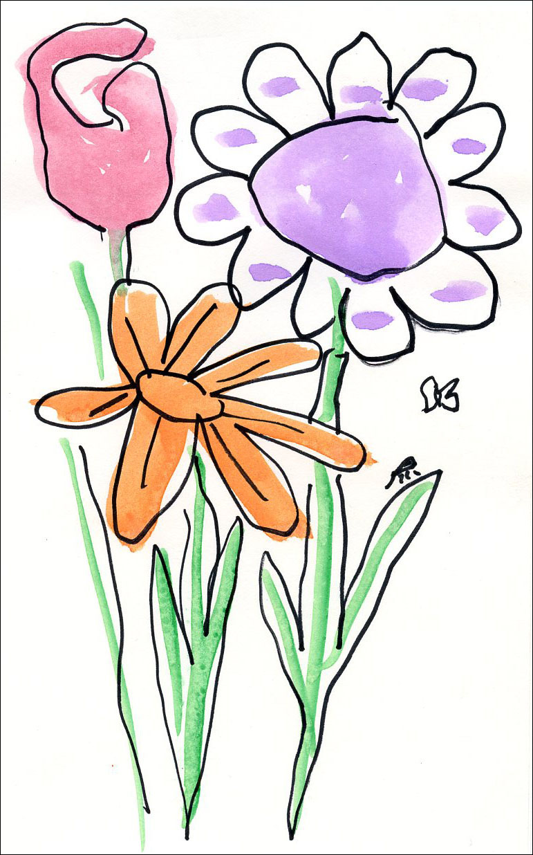 Kids Art Project for Tracing and Painting Watercolor Flowers Ziggity Zoom