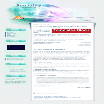 free blogger template converted from wordpress theme to blogger Fractality blogger template