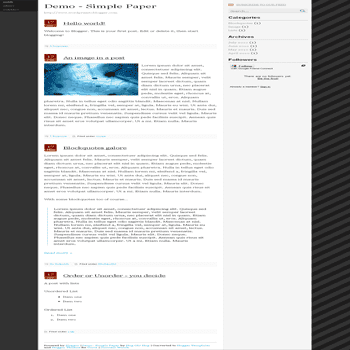 simple free blogger template convert from wordpress theme to blogger Simple Paper blogger template