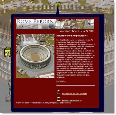 Das Flavianische Amphitheater in kolorierter, virtueller Darstellung