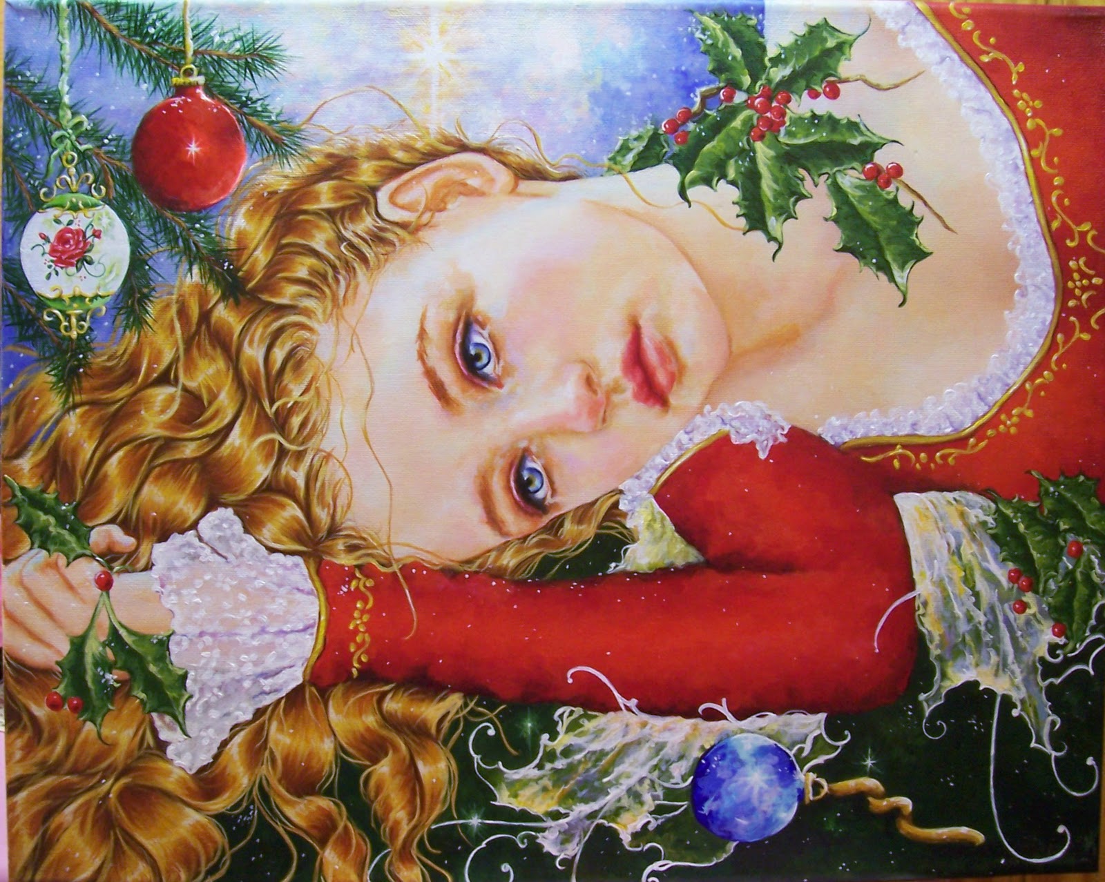 jonny j petros CHRISTMAS ANGEL PAINTING art gallery petros